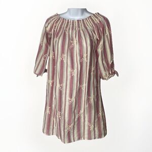 Everly 100% cotton off the shoulder shift dress, embroidered Made In USA Size M